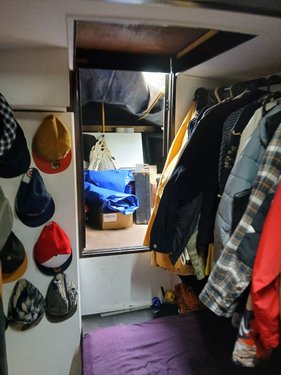 Bramble interior with clothes and hats