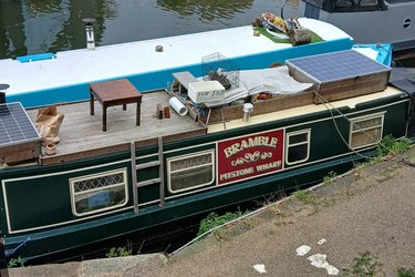 Bramble boat docked on canal