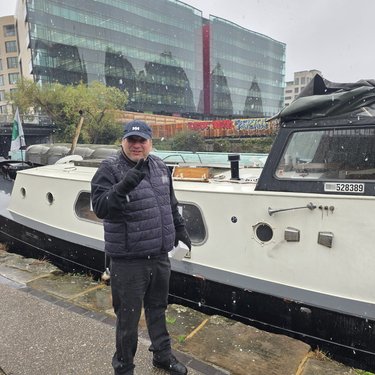 James on canal path in the snow