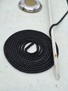 Coiled black rope